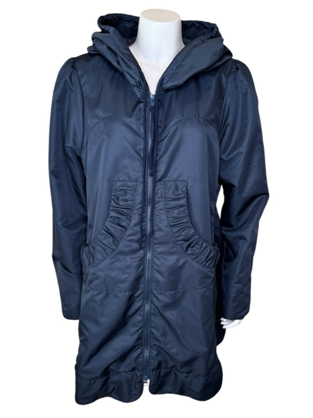 Prairie Underground Hooded Jacket XXL Water Repellent Ruched Pickets Blue